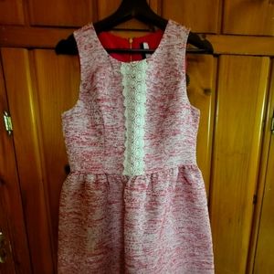 Pink and Off-White Sleeveless Dress. Size Medium